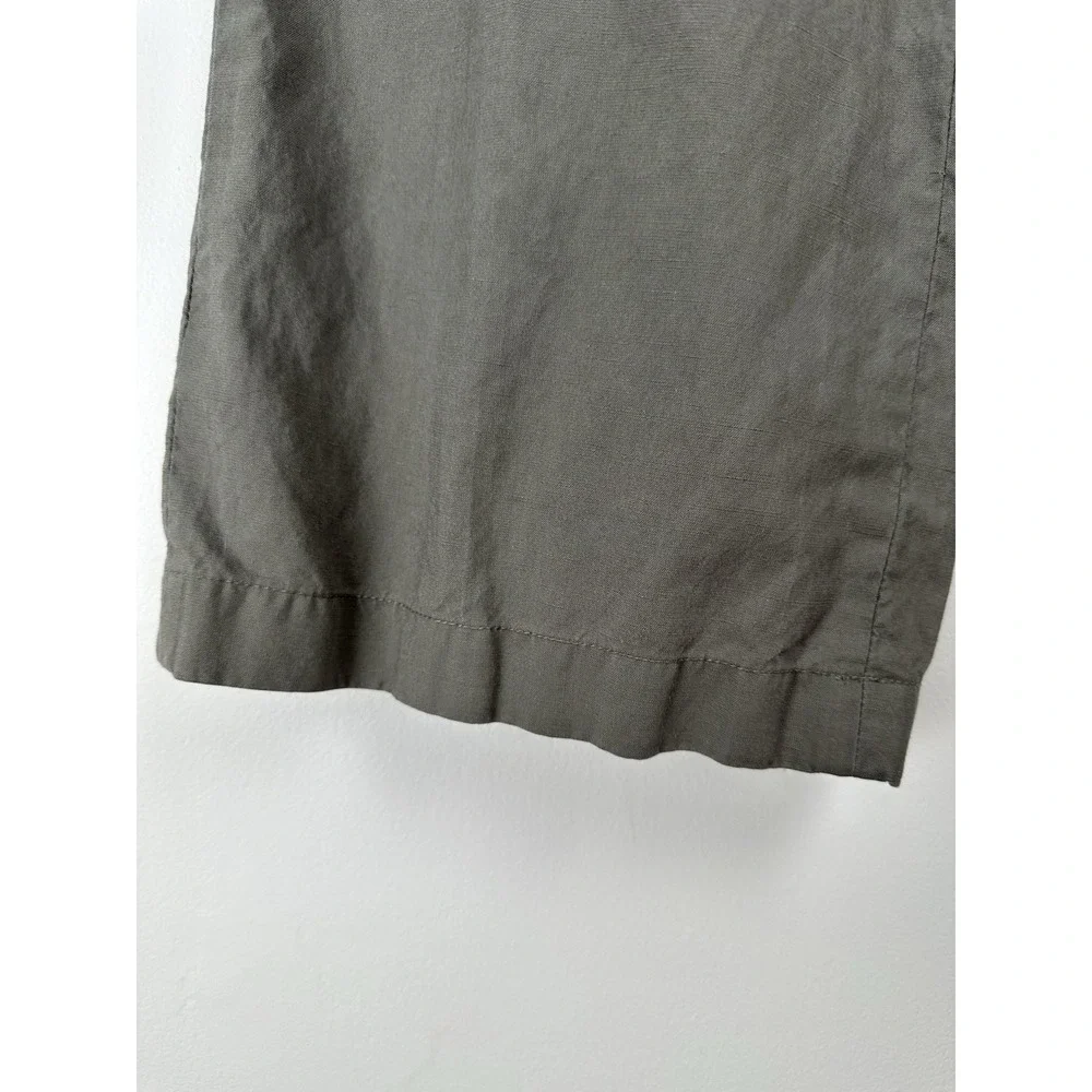Uniqlo Men's Linen Blend Pants Size Medium Gray Pleated Breathable Office Resort
